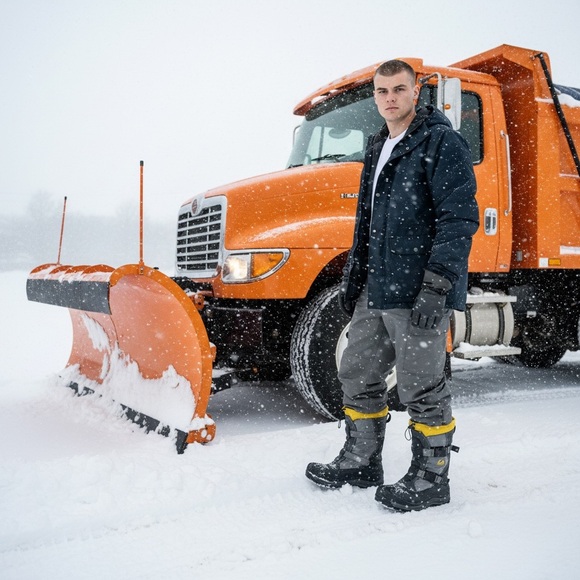 Sorel Alpha Trac Waterproof Insulated Snow Boots Utility Work Gray Yellow 11 - Picture 3 of 17